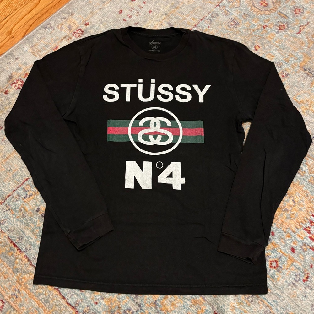 Vintage Stussy No. 4 x Gucci Box Logo Tee Long Sleeve
